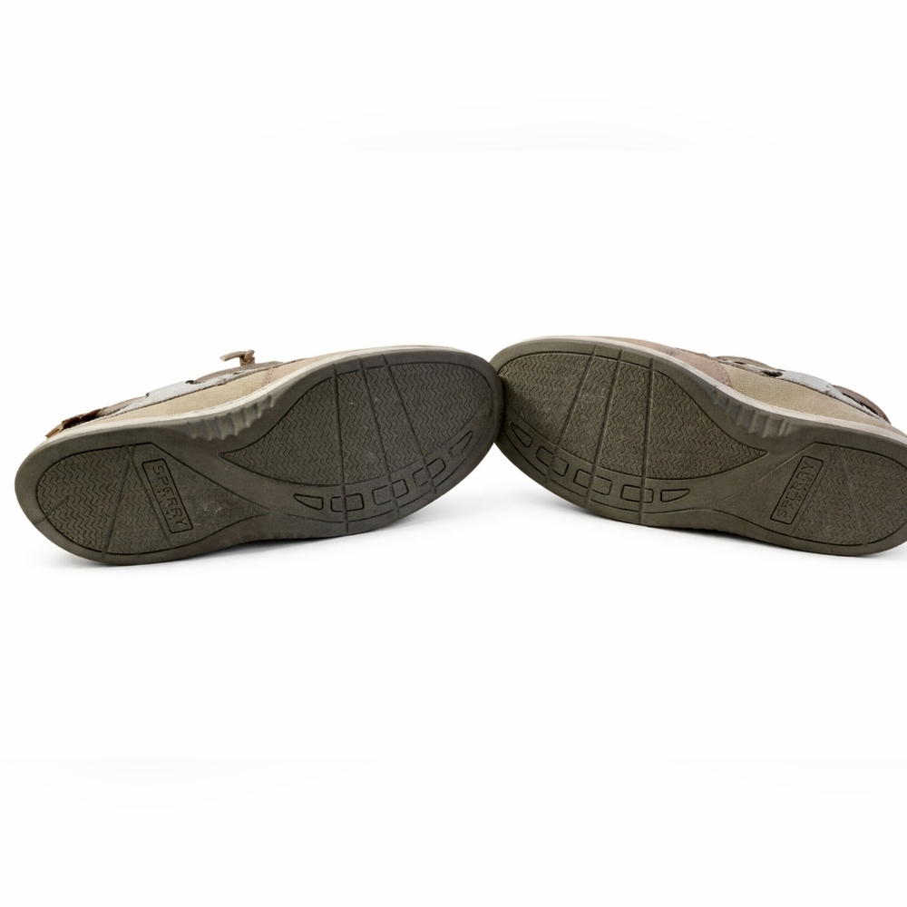 Sperry Top-Sider 9.5M Boat Shoes Tan Beige Lace Up Casual Women’s Pre-Owned - Picture 10 of 10